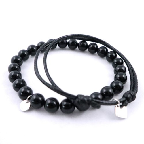 Tateossian London Black Double Bracelets