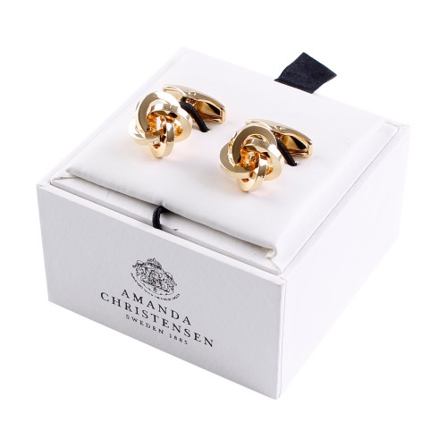 Amanda Christensen Silver Tone Knot Brass Cufflinks