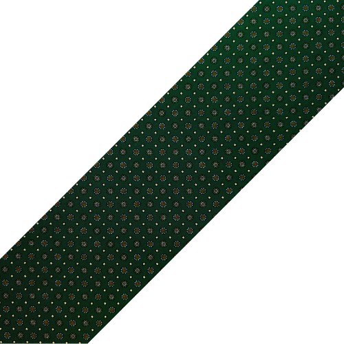 Spazio Artigianale British Silk Bespoke Handmade Tie Star flower Green White Red Sky