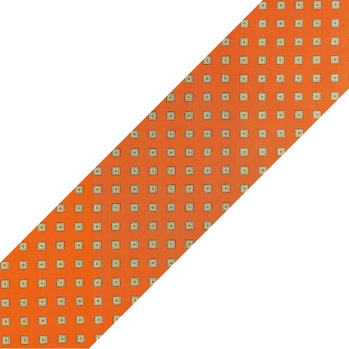 Spazio Artigianale British Silk Bespoke Handmade Tie Geometric Orange Coral Red