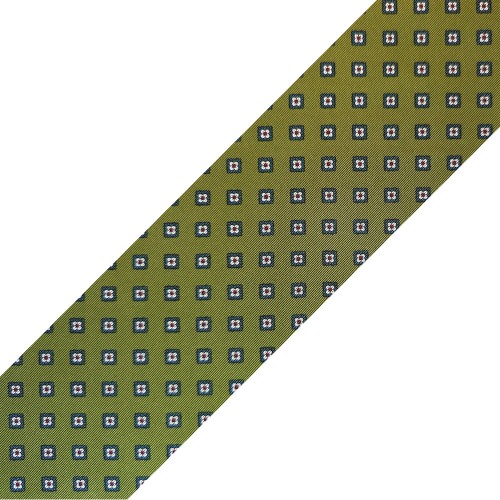 Spazio Artigianale British Silk Bespoke Handmade Tie Geometric Olive Green