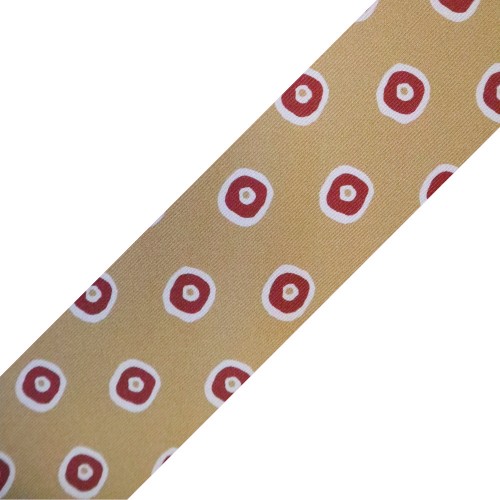 Spazio Artigianale British Silk Bespoke Handmade Tie French Blue White Burgundy Circle Pattern