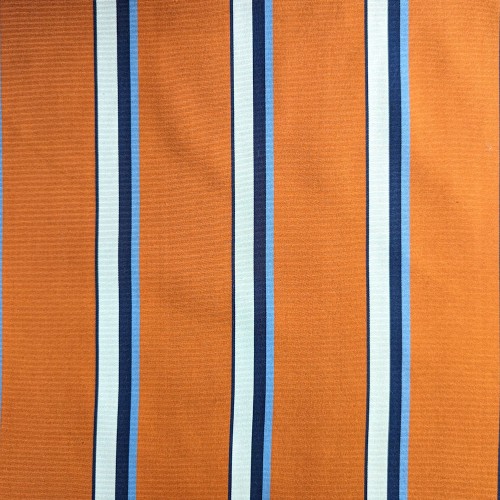 Spazio Artigianale Italian Silk Orange Sky Blue Navy White Repp Stripe Bespoke Handmade Tie 