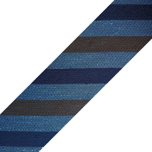 Spazio Artigianale Sevenfold Italian Silk Brown White Stripe Bespoke Handmade Tie 