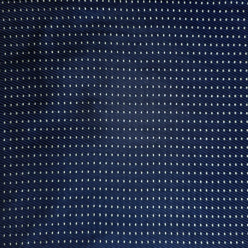 Spazio Artigianale Sevenfold Italian Silk Midnight Blue White Polka Dot Bespoke Handmade Tie 