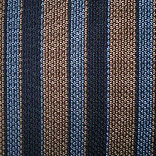 Spazio Artigianale Italian Silk Grenadine Grossa Gold Sky Blue Stripe Bespoke Handmade Tie 