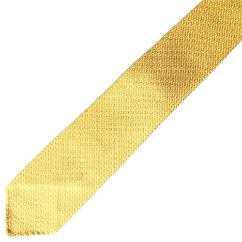 Spazio Artigianale Italian Grenadine Silk Sevenfold Bespoke Handmade Tie Yellow