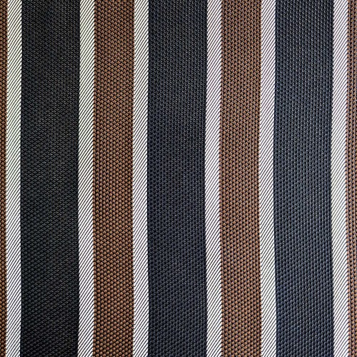 Spazio Artigianale Italian Silk Grenadine Fina Midnight Blue Brown White Stripe Bespoke Handmade Tie 