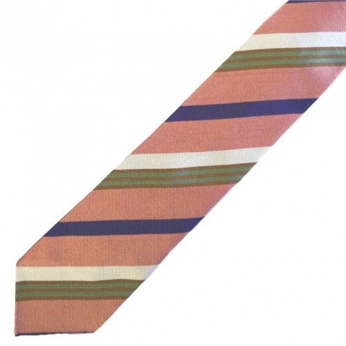 Spazio Artigianale Italian Silk Pink Blue White Green Brown Bespoke Handmade Tie 