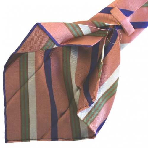 Spazio Artigianale Italian Silk Pink Blue White Green Brown Bespoke Handmade Tie 