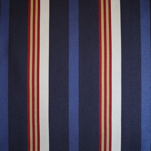 Spazio Artigianale Italian Silk Navy Red Gold Cream Repp Stripe Bespoke Handmade Tie 