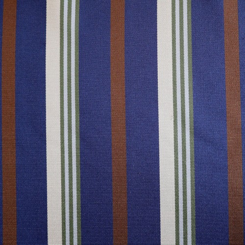 Spazio Artigianale Italian Silk Royal Blue Brown Green Cream Repp Stripe Bespoke Handmade Tie 