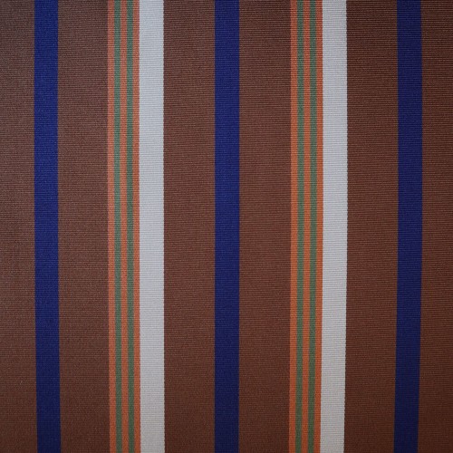 Spazio Artigianale Italian Silk Brown Blue Green Gold Cream Repp Stripe Bespoke Handmade Tie 