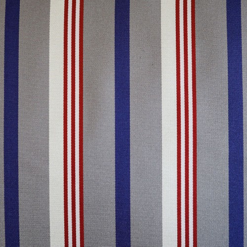 Spazio Artigianale Italian Silk Grey Blue Red Cream Repp Stripe Bespoke Handmade Tie 