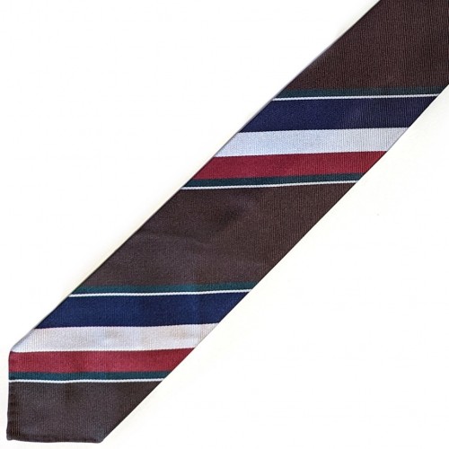 Spazio Artigianale Italian Silk Brown Navy Green Red White Bespoke Handmade Tie 