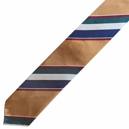 Spazio Artigianale Italian Silk Tan Red Green White Navy Blue Bespoke Handmade Tie 