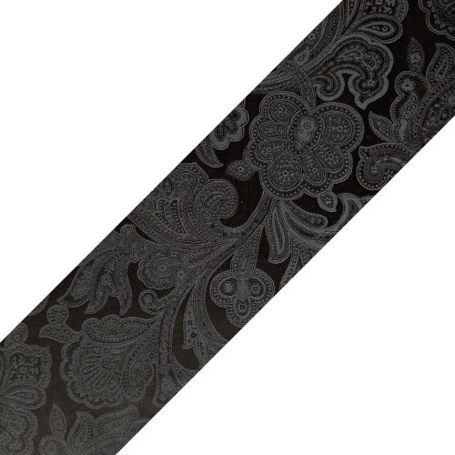 Spazio Artigianale Italian Silk Black Paisley Jacquard Bespoke Handmade Tie 