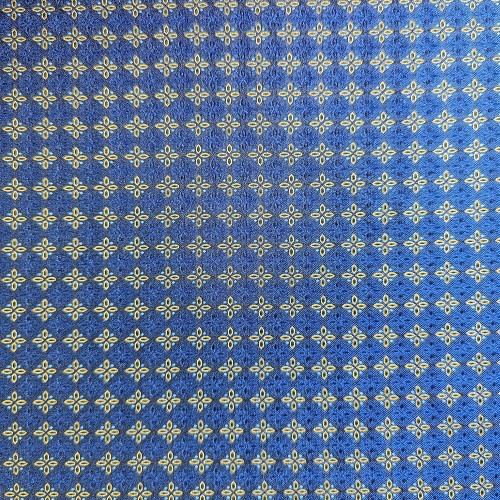 Spazio Artigianale Italian Silk Blue Yellow Floral Jacquard Bespoke Handmade Tie 