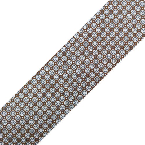 Spazio Artigianale Italian Twill Silk Floral Geometric Burgundy Navy Sky Blue Bespoke Handmade Tie 