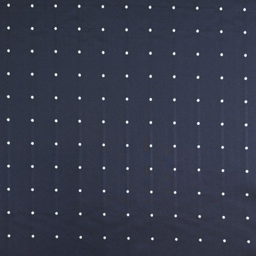 Spazio Artigianale Italian Silk Cotton Polka Dot Jacquard Navy Blue Bespoke Handmade Tie 