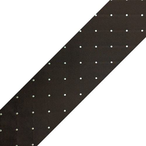 Spazio Artigianale Italian Silk Cotton Polka Dot Jacquard Brown Bespoke Handmade Tie 