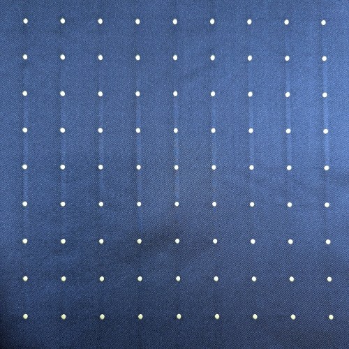 Spazio Artigianale Italian Silk Cotton Polka Dot Jacquard French Blue Bespoke Handmade Tie 