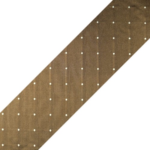 Spazio Artigianale Italian Silk Cotton Polka Dot Jacquard Tan Bespoke Handmade Tie 