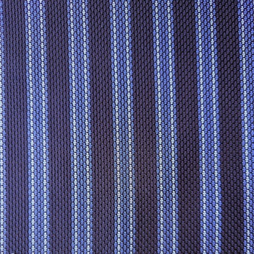 Spazio Artigianale Italian Silk Grenadine Garza Grossa Navy Blue Sky Stripe Bespoke Handmade Tie 