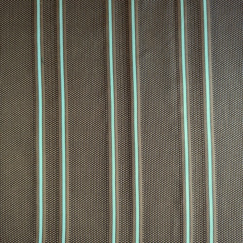 Spazio Artigianale Italian Silk Grenadine Fina Bronze Brown Aqua Blue Stripe Bespoke Handmade Tie 