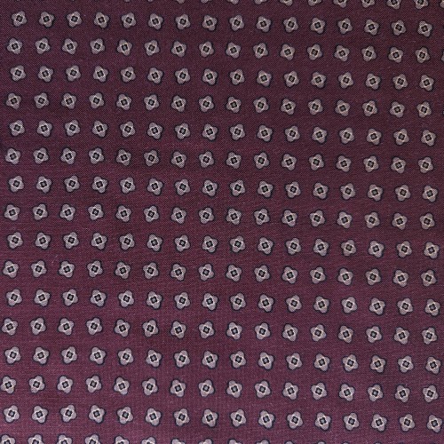 Spazio Artigianale Sevenfold Italian Wool Silk Dark Burgundy Bespoke Handmade Tie Geometric