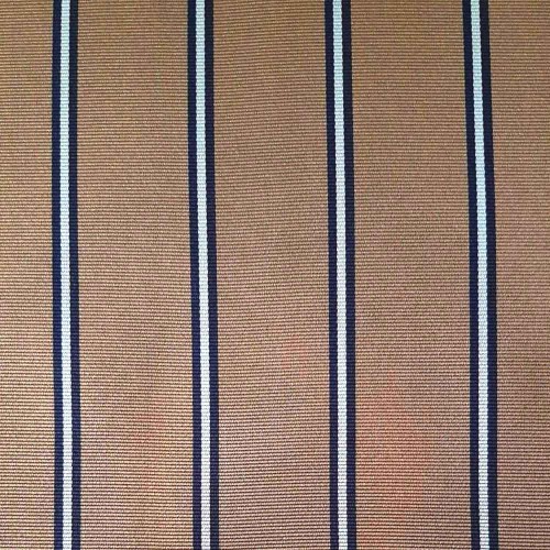 Spazio Artigianale Italian Silk Cotton Beige Navy White Repp Stripe Bespoke Handmade Tie 