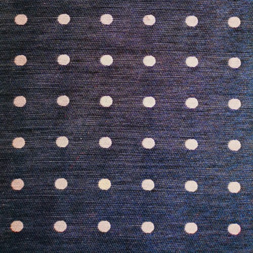 Spazio Artigianale Italian Silk Cotton Polka Dot Denim Jacquard Bespoke Handmade Tie 