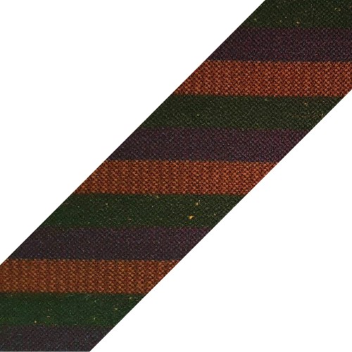 Spazio Artigianale Italian Wool Forest Green Orange Purple Stripe Donegal Fleck Bespoke Handmade Tie 