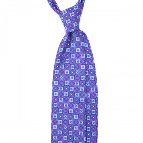 DM Ties 3-fold necktie CLARA in madder silk - Purple