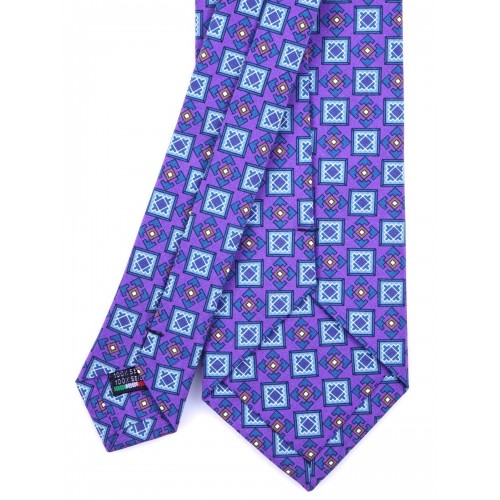 DM Ties 3-fold necktie CLARA in madder silk - Purple
