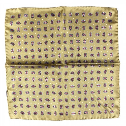 DM Ties Pure silk pocket square GIOVY - Olive Green