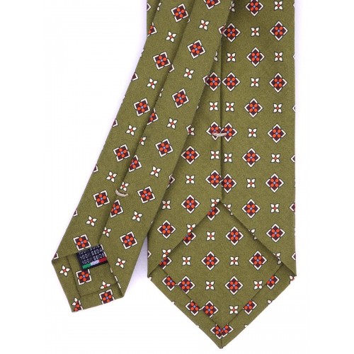 DM Ties   3-fold necktie ARES in madder silk - Green