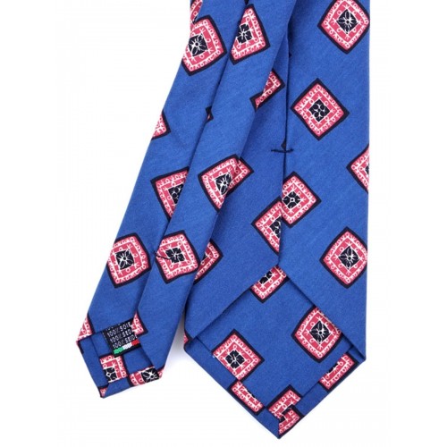 DM Ties 3-fold necktie FUTURA madder silk - Electric Blue