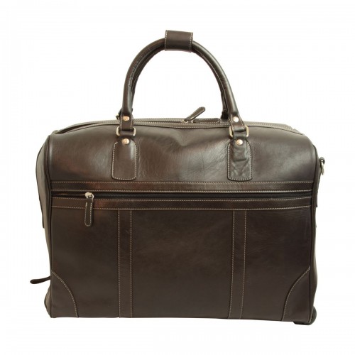 OILED CALFSKIN LEATHER DUFFEL BAG - BLACK