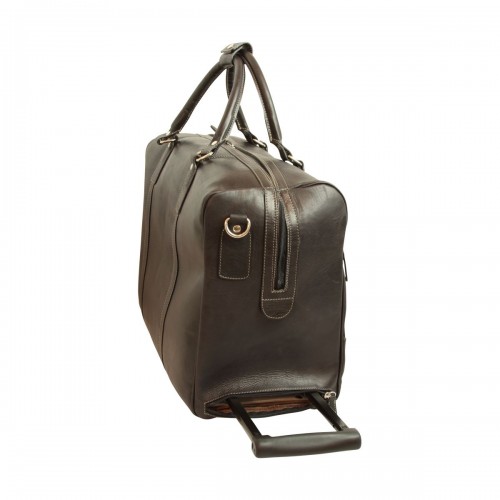 OILED CALFSKIN LEATHER DUFFEL BAG - BLACK