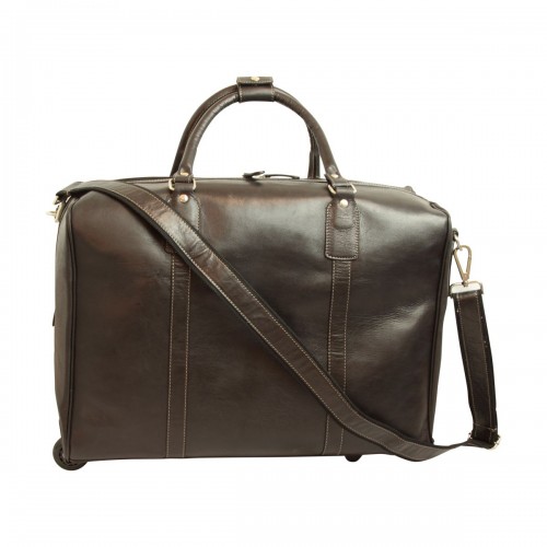 OILED CALFSKIN LEATHER DUFFEL BAG - BLACK