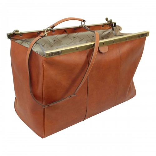 LEATHER "OLD AMERICA" BAG - COLONIAL