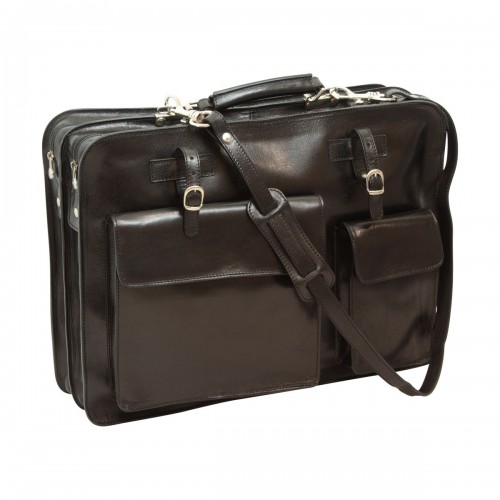 LEATHER BRIEFCASE - BLACK