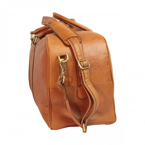 SOFT CALFSKIN LEATHER TRAVEL BAG - GOLD