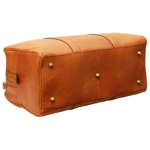 SOFT CALFSKIN LEATHER TRAVEL BAG - GOLD