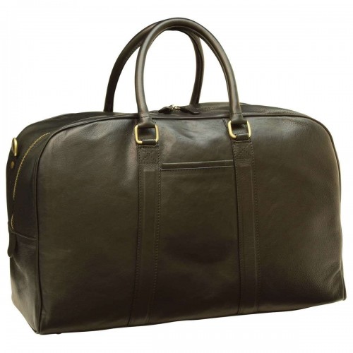 SOFT CALFSKIN LEATHER TRAVEL BAG - BLACK