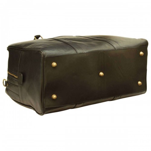 SOFT CALFSKIN LEATHER TRAVEL BAG - BLACK