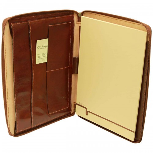 COWHIDE LEATHER PORTFOLIO - BROWN