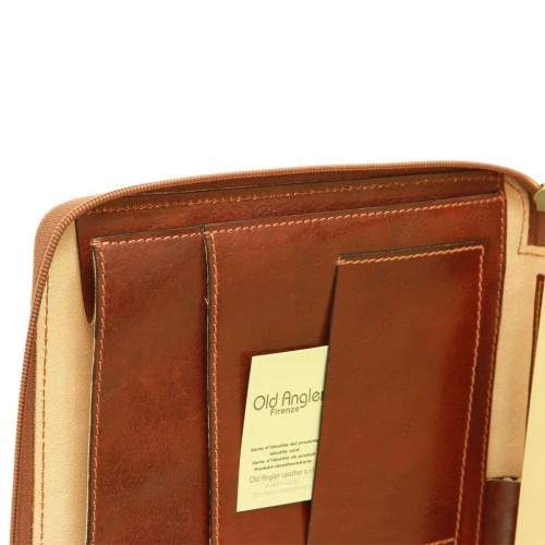 COWHIDE LEATHER PORTFOLIO - BROWN