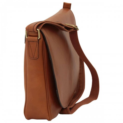 LEATHER LAPTOP MESSENGER - BROWN COLONIAL